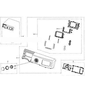 Control Panel Diagram and Parts List for WF511ABR XAA-04 Samsung Washer