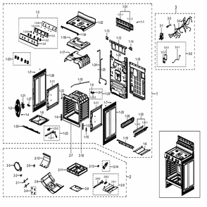 Main Diagram and Parts List for NX58M6650WG (AA)(0001) Samsung Range