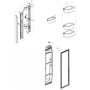 L Friger Door Diagram and Parts List for RF266AEBP XAA-0000 Samsung Refrigerator