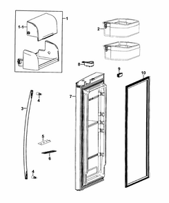 Door Right Diagram and Parts List for RF267AEPN XAA-0000 Samsung Refrigerator