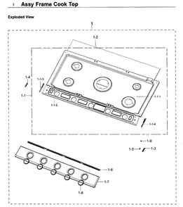 Frame Diagram and Parts List for NA36K6550TS AA-0000 Samsung Cooktop