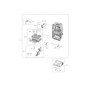 Cabinet 2 Diagram and Parts List for RF28HMEDBSG AA-02 Samsung Refrigerator