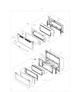 Door Section Diagram and Parts List for NE59J7850WS AA-0003 Samsung Range