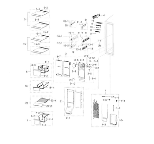 Part Location Diagram of DA97-14800A Samsung Shelf Assembly (Lower)