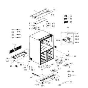 Cabinet Diagram and Parts List for RF34H9960S4 AA-02 Samsung Refrigerator