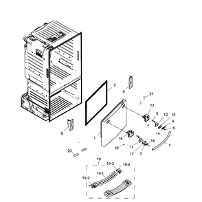 Freezer Door Diagram and Parts List for RF263TEAESR AA-01 Samsung Refrigerator