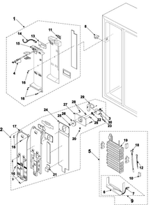 Freezer Compartment Diagram and Parts List for RS2545SH XAA Samsung Refrigerator