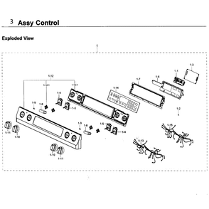 Control Diagram and Parts List for NE58K9430SS AA-0000 Samsung Range