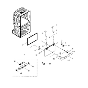 Freezer Door Diagram and Parts List for RF4287HABP XAA-0004 Samsung Refrigerator