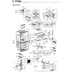 Fridge Diagram and Parts List for RF28K9580SR AA-02 Samsung Refrigerator
