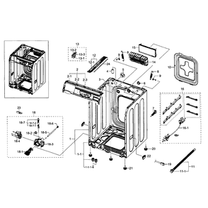 Cabinet Diagram and Parts List for WF448AAP XAA-08 Samsung Washer