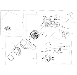 Motor Duct Diagram and Parts List for DV50K7500EV A3-0000 Samsung Dryer