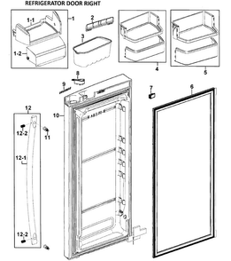 Right Door Diagram and Parts List for RFG295AARS XAA-0000 Samsung Refrigerator