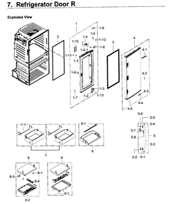 Part Location Diagram of DA61-09952B Samsung Door Stopper