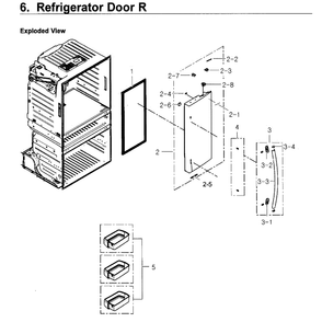 Fridge Door R Diagram and Parts List for RF4267HARS XAA-05 Samsung Refrigerator