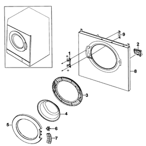 Part Location Diagram of DC64-00653A Samsung Door Lock Switch