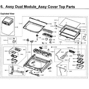 Dual Module-Top Diagram and Parts List for WV60M9900AW A5-0000 Samsung Washer