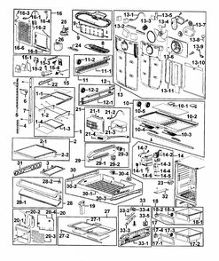 Refrigerator Diagram and Parts List for RF267HERS XAA-0001 Samsung Refrigerator