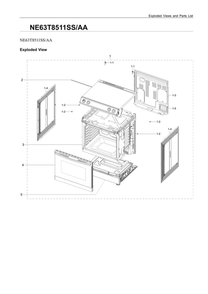 Main Assembly Diagram and Parts List for NE63T8511SS AA-00 Samsung Range