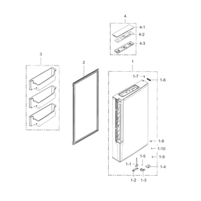 Freezer Door R Diagram and Parts List for RF34H9960S4 AA-05 Samsung Refrigerator
