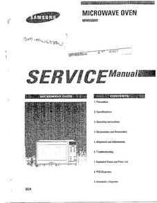 Microwave Oven Diagram and Parts List for MW6580W XAA Samsung Microwave