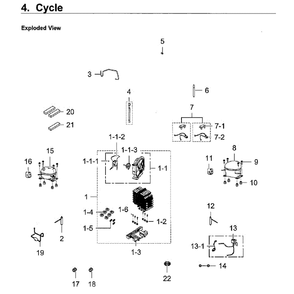 Compressor Diagram and Parts List for RF24J9960S4 AA-04 Samsung Refrigerator