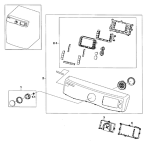 Control Panel Diagram and Parts List for DV520AEP XAA-0002 Samsung Dryer