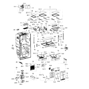 Refrigerator Diagram and Parts List for RF23J9011SR AA-02 Samsung Refrigerator