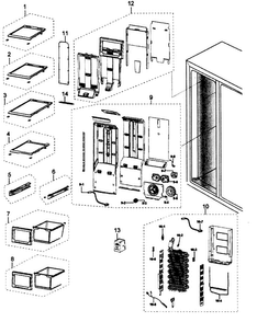 Freezer Diagram and Parts List for RS265TDPN XAA Samsung Refrigerator