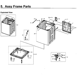 Frame Diagram and Parts List for WA52M7750AV A4-00 Samsung Washer