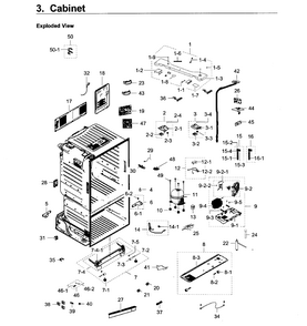 Cabinet Diagram and Parts List for RF23HCEDBSR AA-0011 Samsung Refrigerator