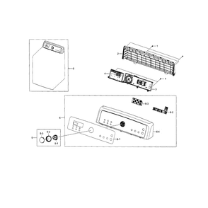 Control Panel Diagram and Parts List for DV5471AEW XAA-04 Samsung Dryer