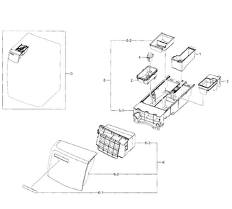Drawer Diagram and Parts List for WF520ABW XAA-0004 Samsung Washer