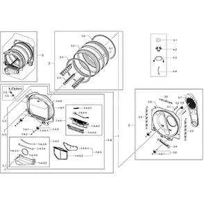 Drum Diagram and Parts List for DV45H7000GW A2-02 Samsung Dryer