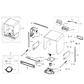 Cabinet Diagram and Parts List for DW80J7550UG AA-01 Samsung Dishwasher