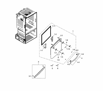 Freezer Door Diagram and Parts List for RF23HTEDBSR AA-0004 Samsung Refrigerator