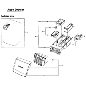 Drawer Assembly Diagram and Parts List for WF457ARGSGR AA-01 Samsung Washer