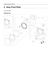 Front Assembly Diagram and Parts List for WF45R6100AC US-03 Samsung Washer
