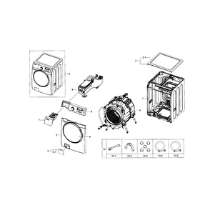 Main Assembly Diagram and Parts List for WF395BTPARA A1-0000 Samsung Washer