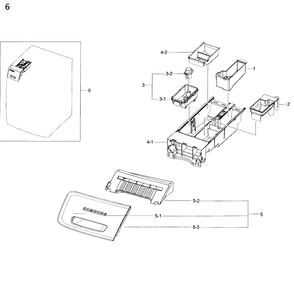 Drawer Diagram and Parts List for WF50K7500AW A2-0011 Samsung Washer
