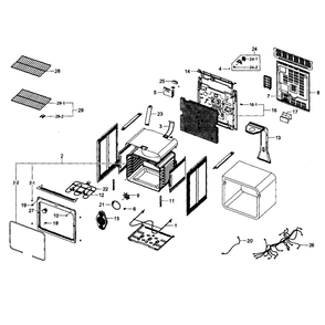 Main Assembly Diagram and Parts List for NE595N0PBSR AA-01 Samsung Range