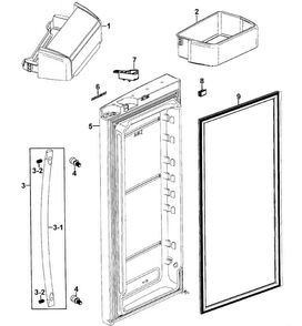 Right Door Diagram and Parts List for RFG293HABP XAA-0000 Samsung Refrigerator