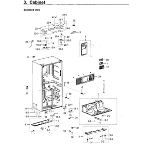 Cabinet Diagram and Parts List for RF28M9580SR AA-0000 Samsung Refrigerator