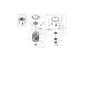 Tub Diagram and Parts List for WA50K8600AV AA-00 Samsung Washer