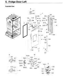 Fridge Door L Diagram and Parts List for RF23HCEDBSR AA-0012 Samsung Refrigerator
