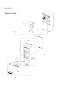 Right Refrigerator Door Parts Diagram and Parts List for RF23A9771SG AA-00 Samsung Refrigerator