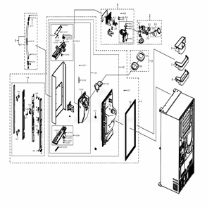 Part Location Diagram of DA97-19305B Samsung Dispenser Cover Assembly
