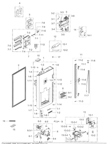 Part Location Diagram of DA97-14535A Samsung Hinge Assembly Left
