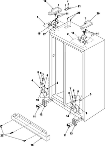 Hinges Diagram and Parts List for RS2622SW XAA Samsung Refrigerator