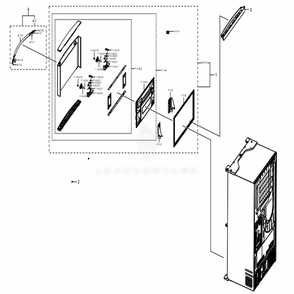 Freezer Door Diagram and Parts List for RF22NPEDBSG (AA)(0000) Samsung Refrigerator